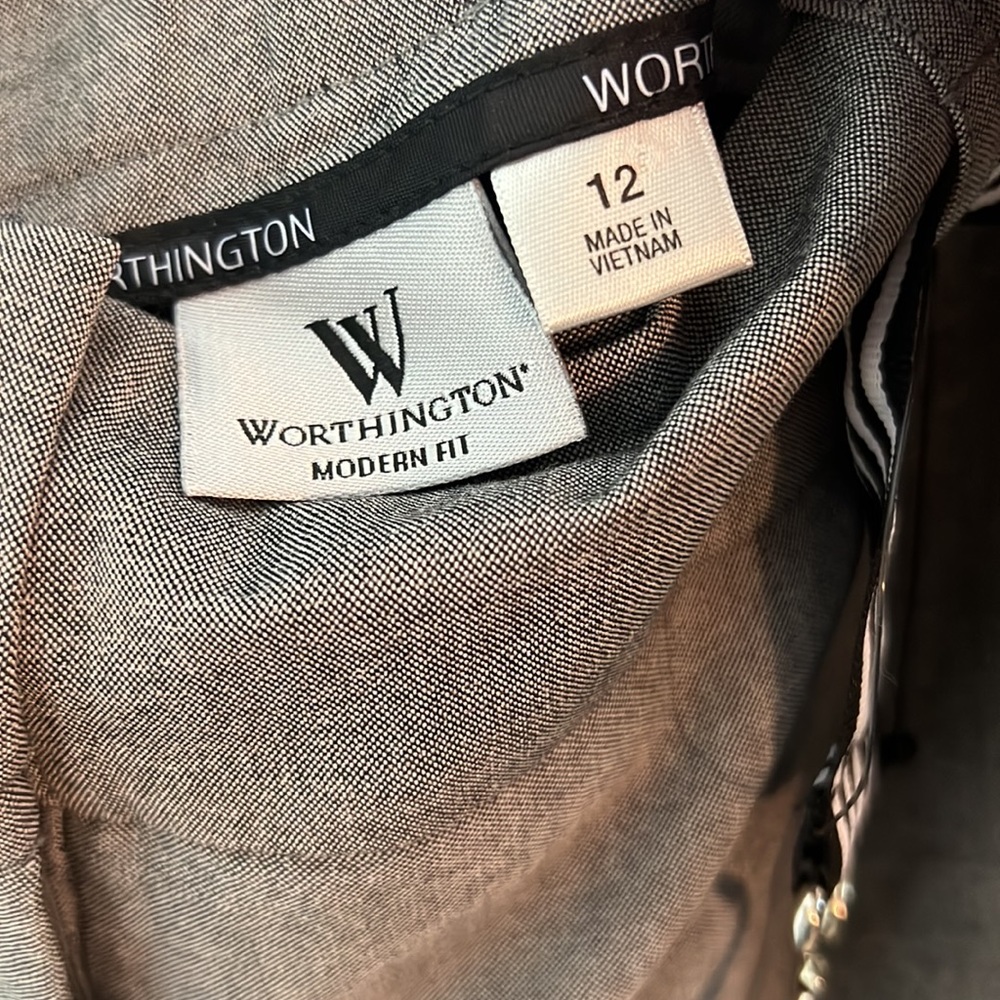 NWT Dead Stock Worthington Modern Fit Dress Pants With Wide Leg & Belt- 12 - Picture 6 of 6